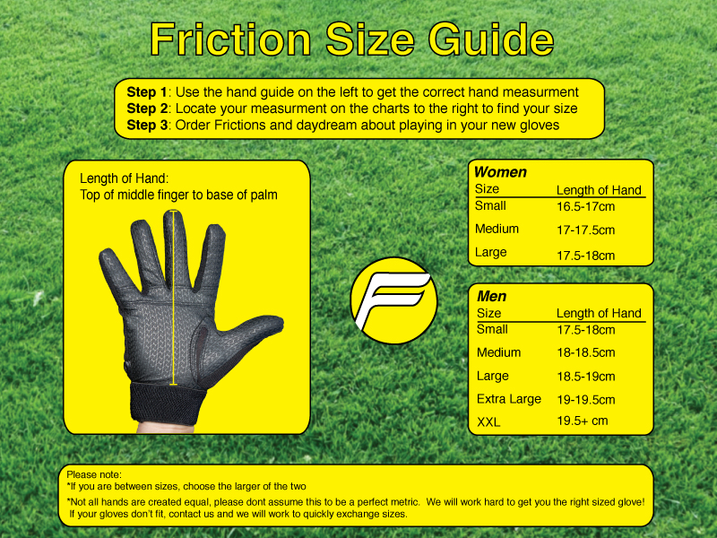 Golf Glove Hand Size Chart